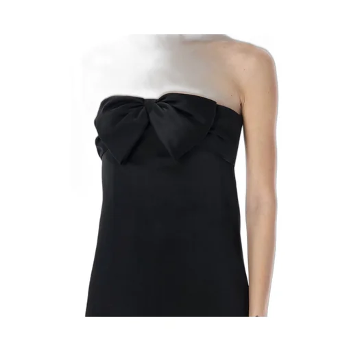 Saint Laurent Bow-Detailed Strapless Zipped Mini Dress