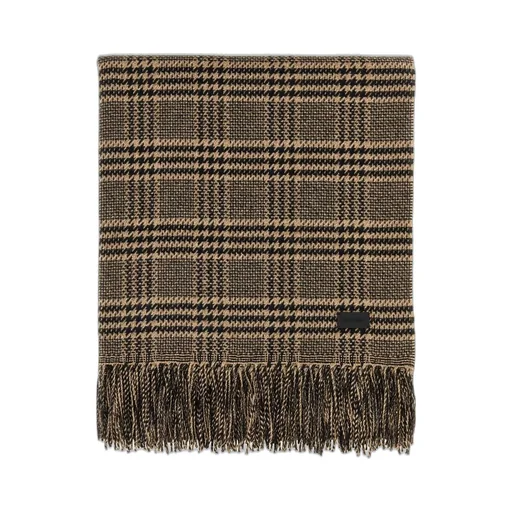 Saint Laurent Checked Fringed Scarf