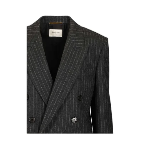 Saint Laurent Double-Breasted Long-Sleeved Jacket