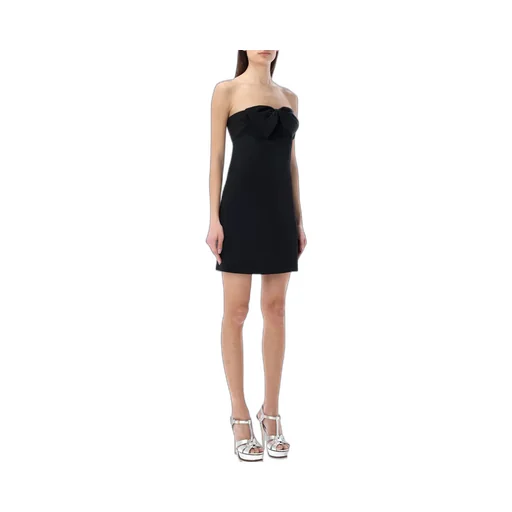 Saint Laurent Bow-Detailed Strapless Zipped Mini Dress