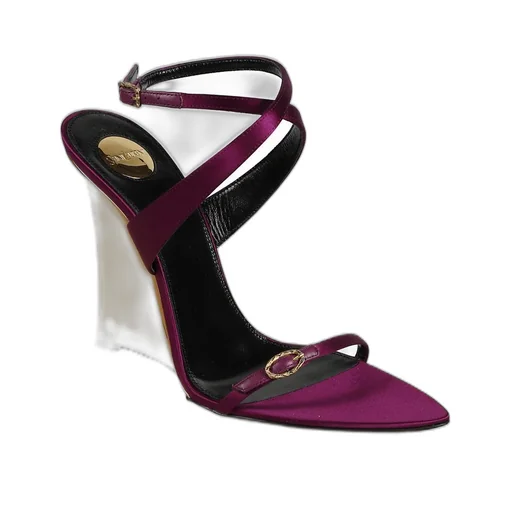 Saint Laurent Open Toe Wedge Sandals
