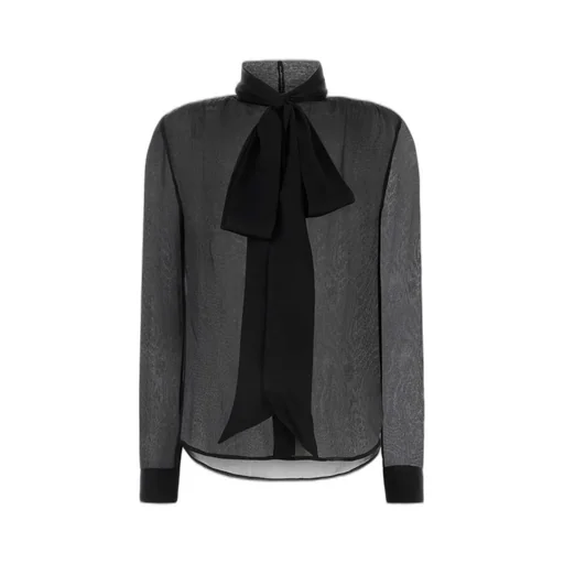 Saint Laurent Pussy-Bow Long-Sleeved Top
