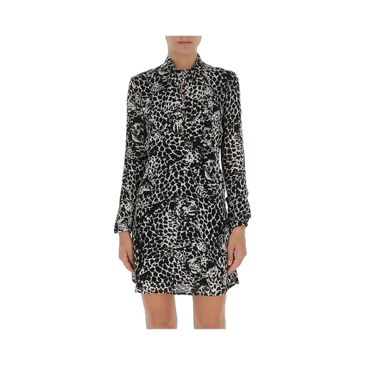 Saint Laurent Printed LavalliÈRe Neckline Dress