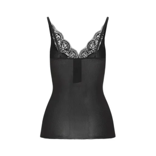 Saint Laurent Laced Ribbed Tank Top