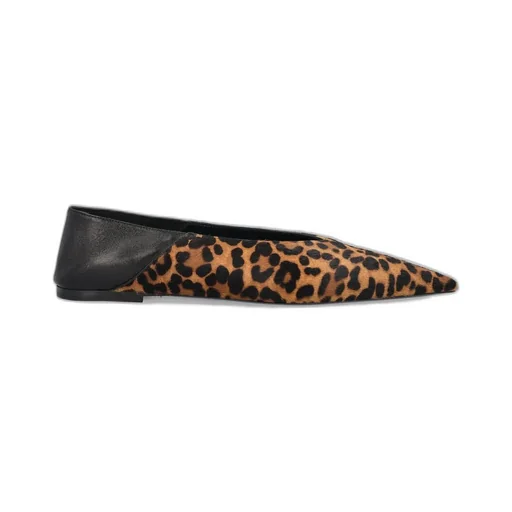 Saint Laurent All-Over Patterned Pointed Toe Flat Shoes