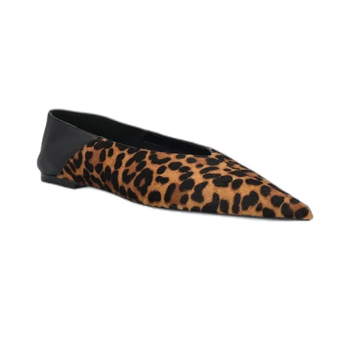 Saint Laurent All-Over Patterned Pointed Toe Flat Shoes