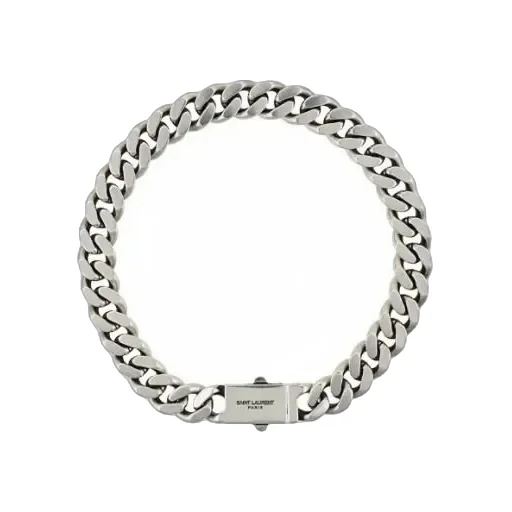 Saint Laurent Logo Engraved Chained Necklace