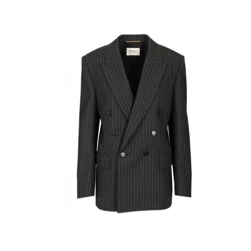 Saint Laurent Double-Breasted Long-Sleeved Jacket
