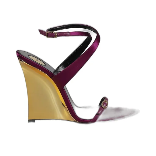 Saint Laurent Open Toe Wedge Sandals