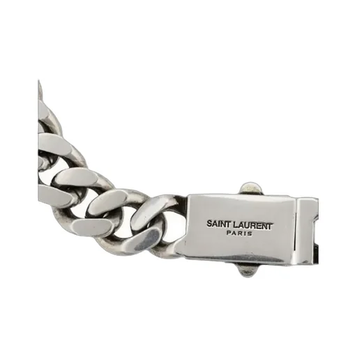 Saint Laurent Logo Engraved Chained Necklace