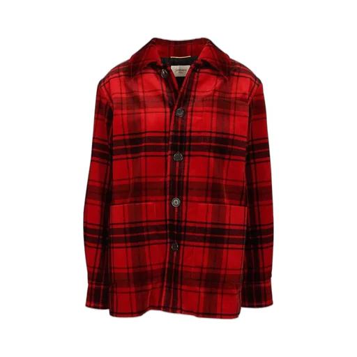 Saint Laurent Button-Up Tartan Jacket