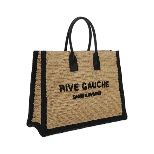 Saint Laurent Logo Embroidered Rive Gauche Tote Bag