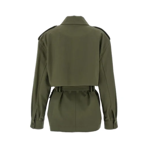 Saint Laurent Sahariana Button-Up Belted Jacket