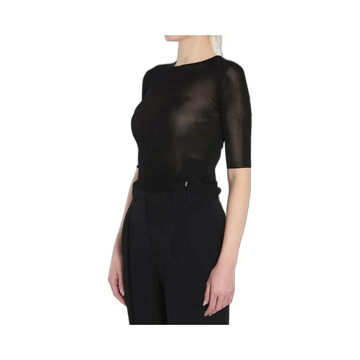 Saint Laurent Cassandre Crewneck Knitted Top