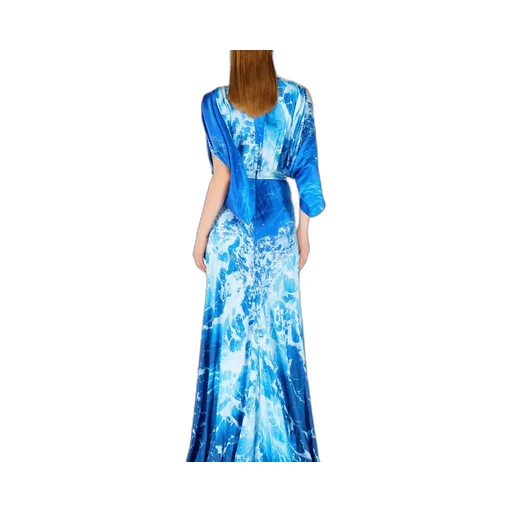 Roberto Cavalli Stretto Di Messina Print Long Dress