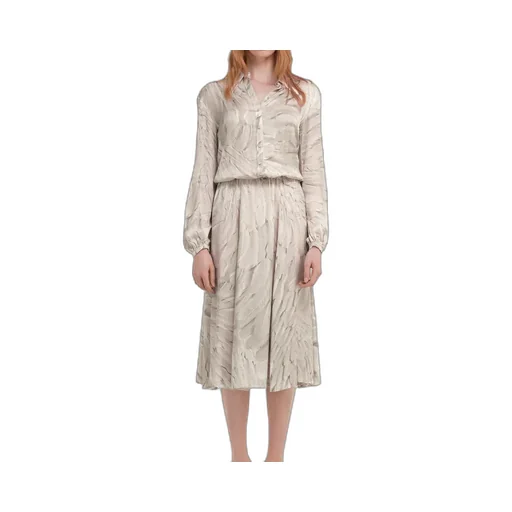 Roberto Cavalli Feathers Print Midi Dress