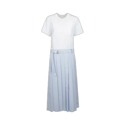 Sacai Poplin Jersey Midi Dress
