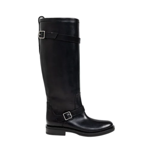 Saint Laurent River Round Toe Buckled Boots
