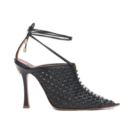 Roberto Cavalli Woven Lace-Up Sabots
