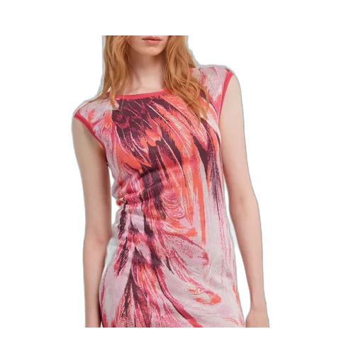 Roberto Cavalli Feathers Print Mini Dress
