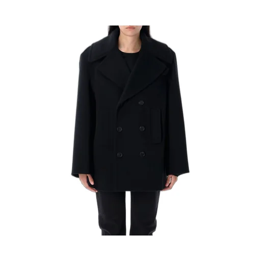 Saint Laurent Double-Breasted Long-Sleeved Peacoat