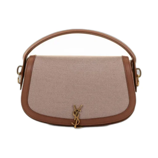 Saint Laurent Logo Plaque Foldover Top Tote Bag