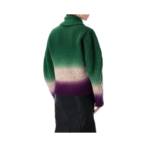 Sacai Gradient Pattern Knitted Bomber Cardigan