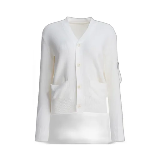 Sacai Zip Detailed Buttoned Cardigan