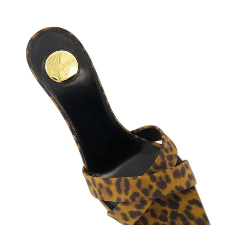 Saint Laurent Jill Leopard Mules