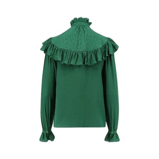Saint Laurent Ruffled Button-Up Blouse