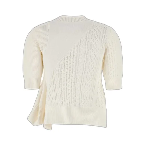 Sacai Short-Sleeved Crewneck Knitted Jumper