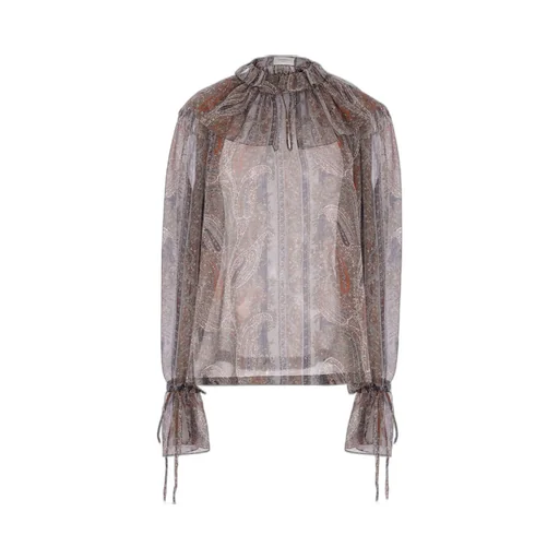Saint Laurent Paisley Ruffled Blouse