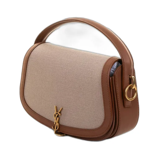 Saint Laurent Logo Plaque Foldover Top Tote Bag