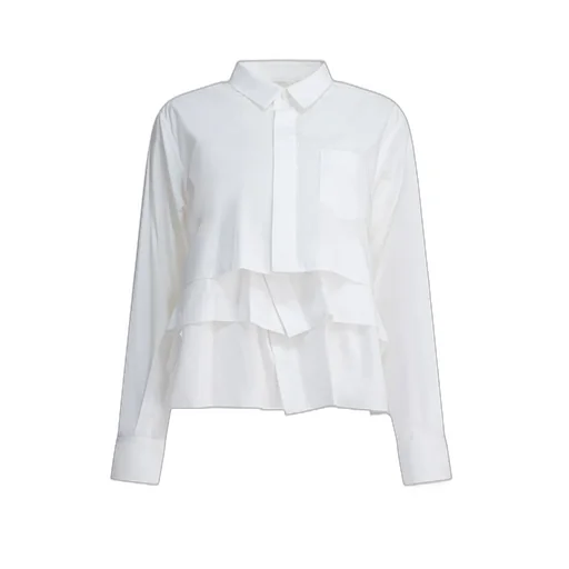Sacai Long Sleeved Layered Ruffled Shirt