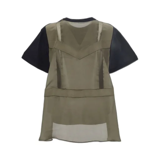 Sacai Semi-Sheer Panelled T-Shirt