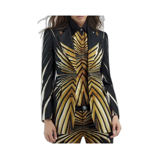 Roberto Cavalli Ray Of Gold Print Jacket