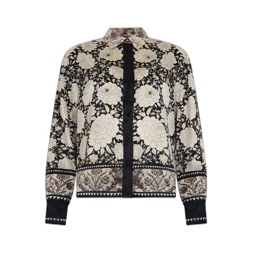 Roberto Cavalli Floral Print Silk Shirt