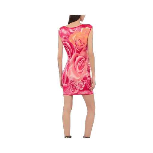 Roberto Cavalli Garden Rose Print Mini Dress