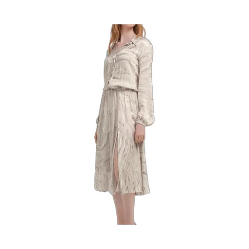 Roberto Cavalli Feathers Print Midi Dress