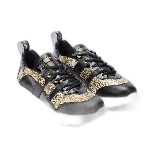 Roberto Cavalli Monogram Lace-Up Sneakers