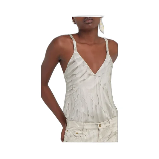 Roberto Cavalli Feathers Print Top