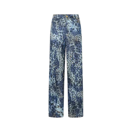 Roberto Cavalli Jaguar Print Loose Jeans
