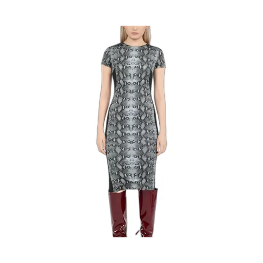 Roberto Cavalli Snake-Print Midi Dress