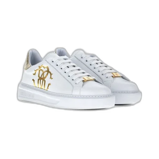 Roberto Cavalli Monogram Mirror Snake Sneakers