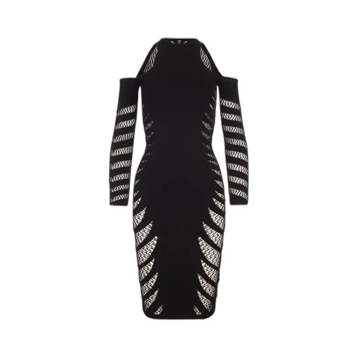 Roberto Cavalli Perforated Pattern Midi Dress