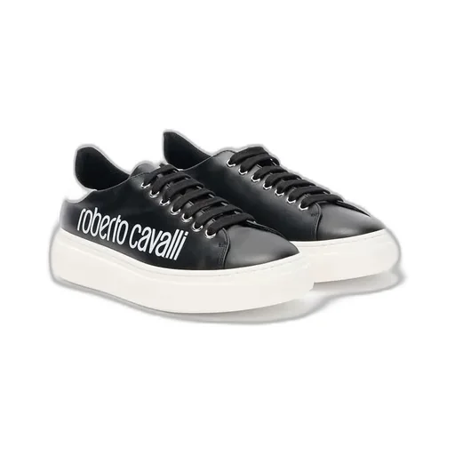 Roberto Cavalli Logo Leather Sneakers