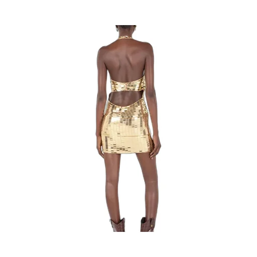 Roberto Cavalli Sequinned Halterneck Mini Dress