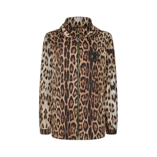 Roberto Cavalli Hooded Leopard Print Jacket