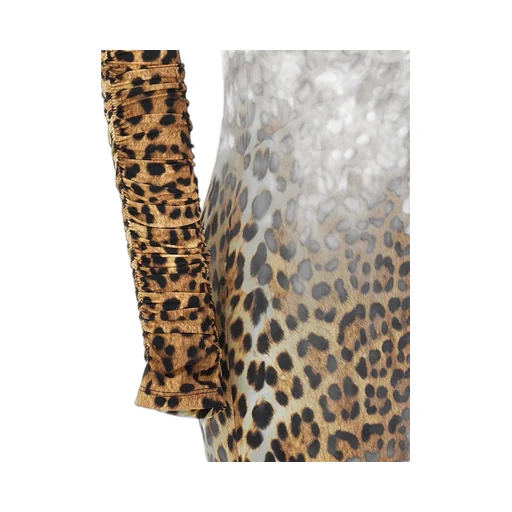 Roberto Cavalli Leopard-Printed Cut-Out Mini Dress
