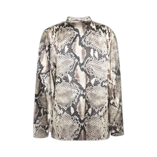 Roberto Cavalli Python Pattern Bow Collar Top